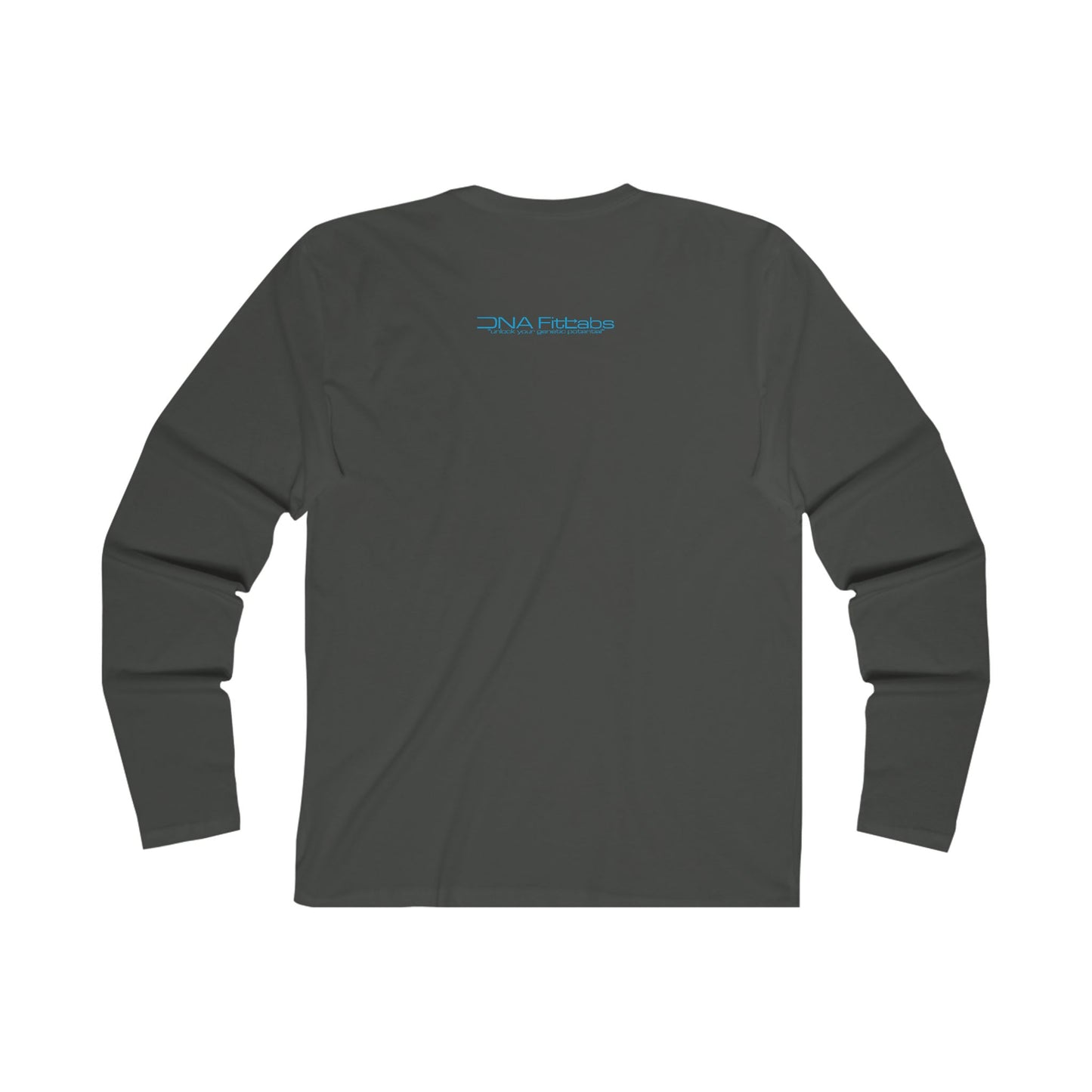 Men's Long Sleeve Crew Tee - DNA Fit-tabs, Casual Wear, Fitness Apparel, Science Lovers Gift, Relaxed Style, Graphic Tee