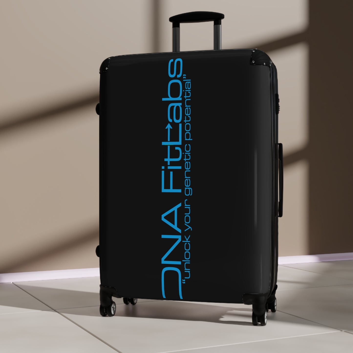 DNA Fit-labs Travel Suitcase - Unlock Your Genetic Potential, Luggage for Fitness Enthusiasts, Travel Gear, Health & Wellness Gift