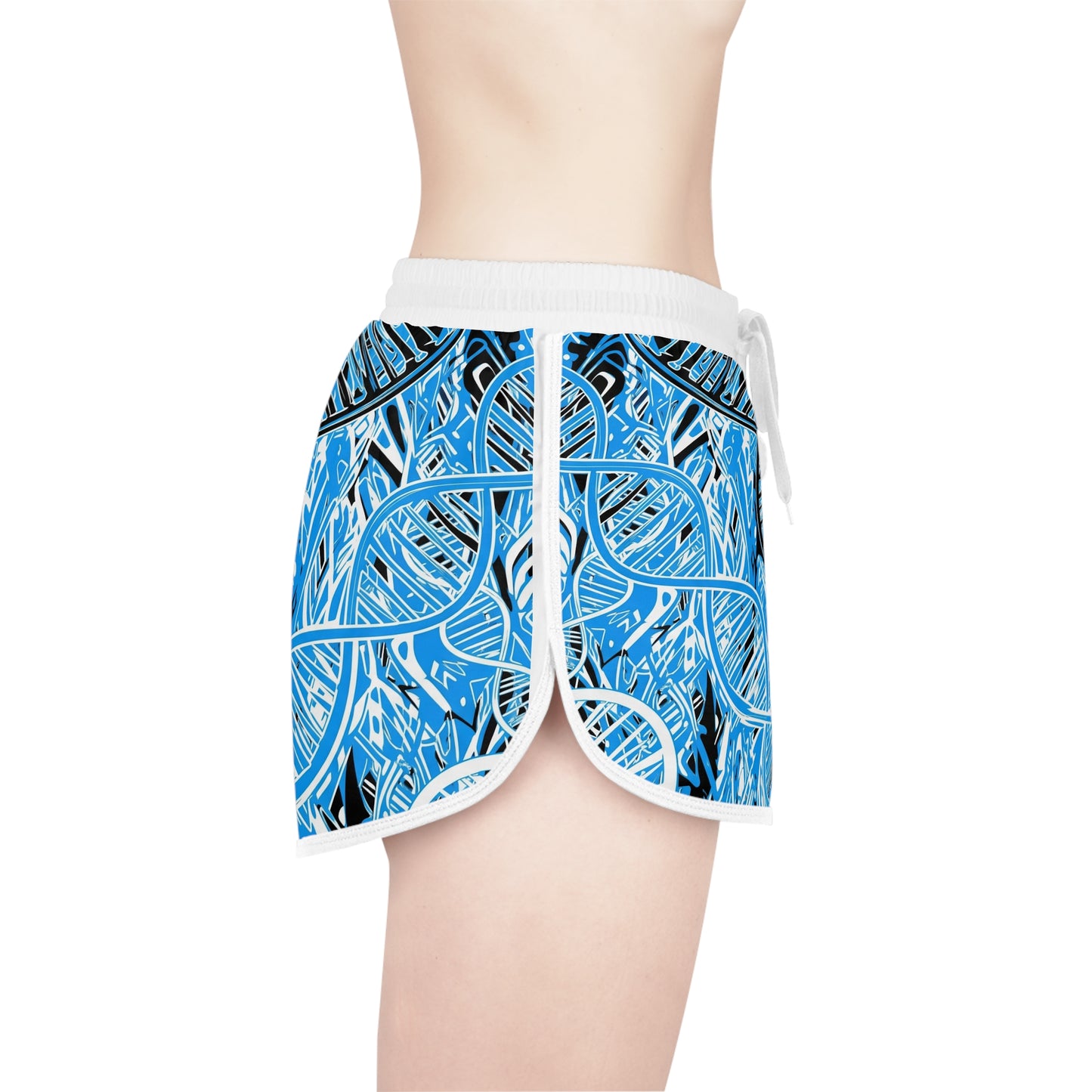 Vibrant DNA Pattern Women's Relaxed Shorts, Summer Loungewear, Beach Shorts, Workout Gear, Yoga Apparel, Gift for Her