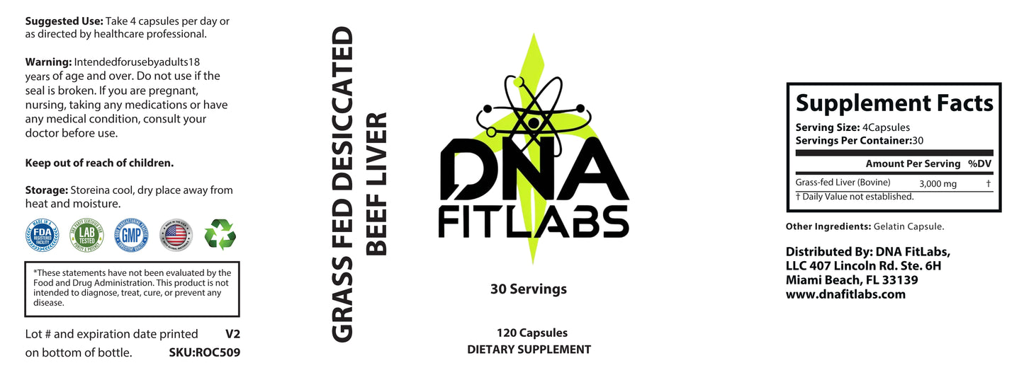 Grass Fed Desiccated Beef Liver Capsules – Pasture Raised