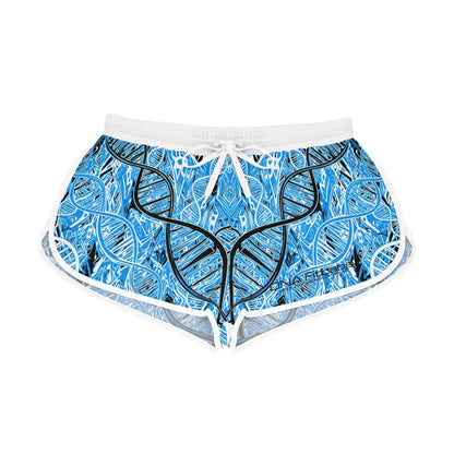 Vibrant DNA Pattern Women's Relaxed Shorts, Summer Loungewear, Beach Shorts, Workout Gear, Yoga Apparel, Gift for Her