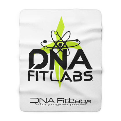 DNA Fit Labs Sherpa Fleece Blanket | Cozy Throw for Fitness Lovers | Perfect Gift for Home, Gym, or Wellness Retreat