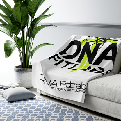 DNA Fit Labs Sherpa Fleece Blanket | Cozy Throw for Fitness Lovers | Perfect Gift for Home, Gym, or Wellness Retreat