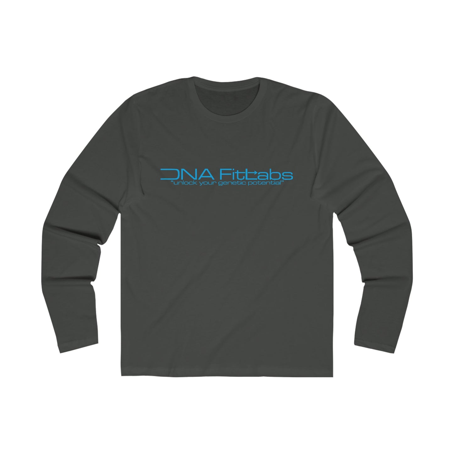 Men's Long Sleeve Crew Tee - DNA Fit-tabs, Casual Wear, Fitness Apparel, Science Lovers Gift, Relaxed Style, Graphic Tee