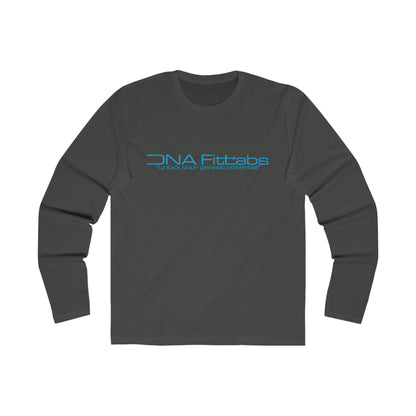 Men's Long Sleeve Crew Tee - DNA Fit-tabs, Casual Wear, Fitness Apparel, Science Lovers Gift, Relaxed Style, Graphic Tee