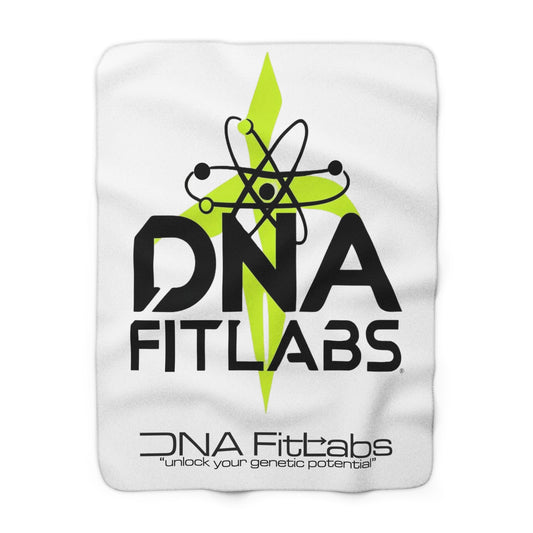 DNA Fit Labs Sherpa Fleece Blanket | Cozy Throw for Fitness Lovers | Perfect Gift for Home, Gym, or Wellness Retreat