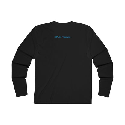 Men's Long Sleeve Crew Tee - DNA Fit-tabs, Casual Wear, Fitness Apparel, Science Lovers Gift, Relaxed Style, Graphic Tee