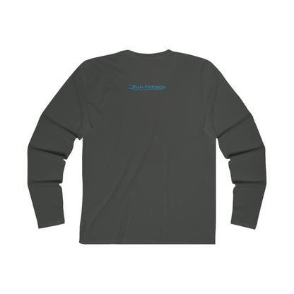 Men's Long Sleeve Crew Tee - DNA Fit-tabs, Casual Wear, Fitness Apparel, Science Lovers Gift, Relaxed Style, Graphic Tee