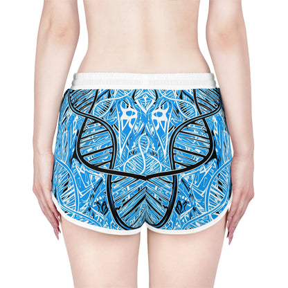 Vibrant DNA Pattern Women's Relaxed Shorts, Summer Loungewear, Beach Shorts, Workout Gear, Yoga Apparel, Gift for Her