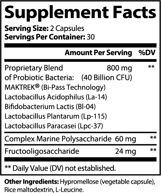 GTX 40 (Probiotic 40 Billion with Prebiotics)