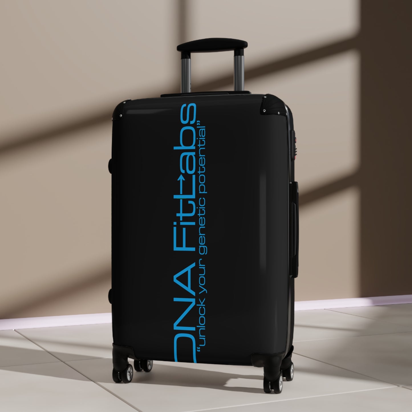 DNA Fit-labs Travel Suitcase - Unlock Your Genetic Potential, Luggage for Fitness Enthusiasts, Travel Gear, Health & Wellness Gift