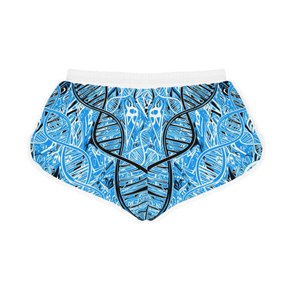 Vibrant DNA Pattern Women's Relaxed Shorts, Summer Loungewear, Beach Shorts, Workout Gear, Yoga Apparel, Gift for Her