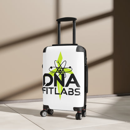 Stylish Suitcase with DNA Fitlabs Design, Travel Essentials, Gym Bag for Fitness Lovers, Personalized Luggage, Unique Travel Gear