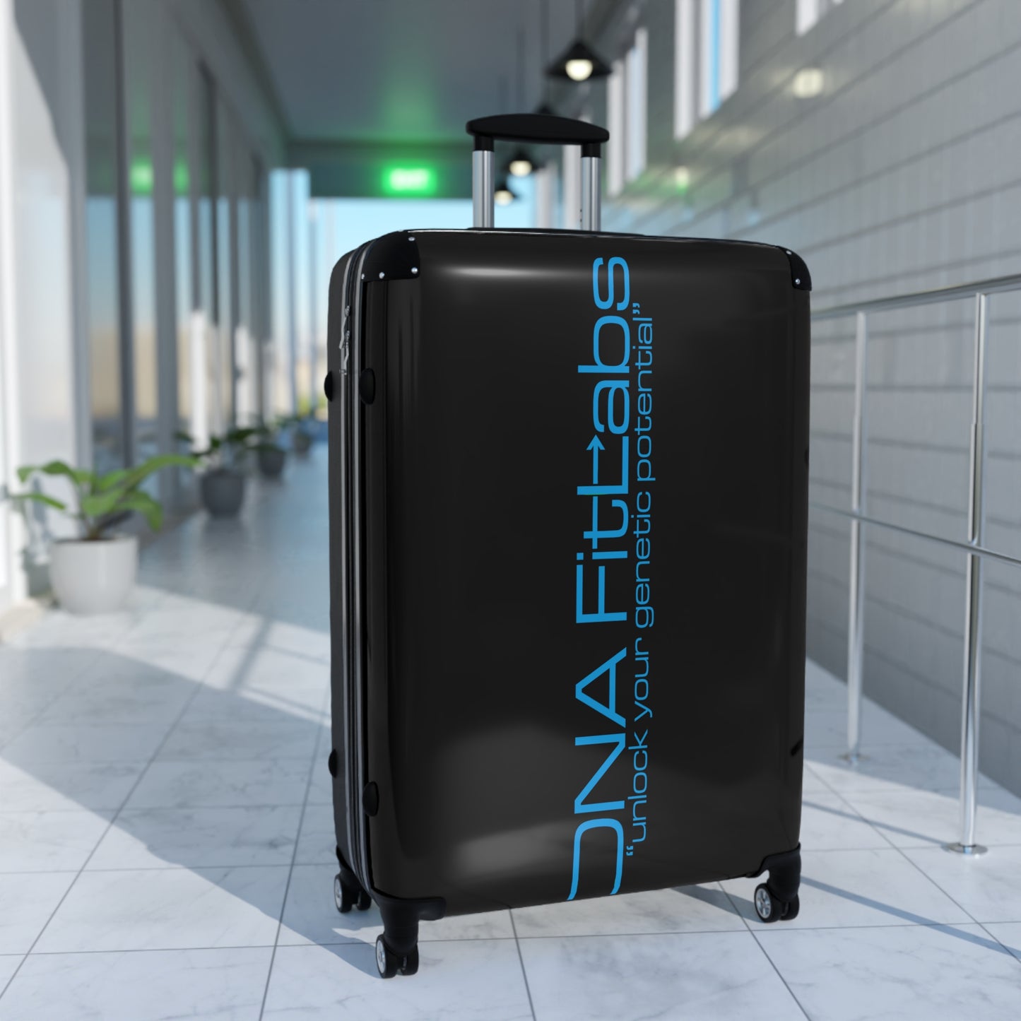 DNA Fit-labs Travel Suitcase - Unlock Your Genetic Potential, Luggage for Fitness Enthusiasts, Travel Gear, Health & Wellness Gift