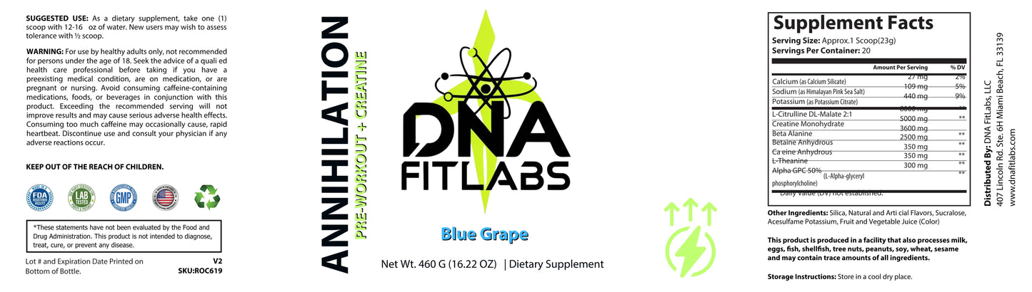 Pre-Workout w/Creatine 5g (Grape Annihilation)