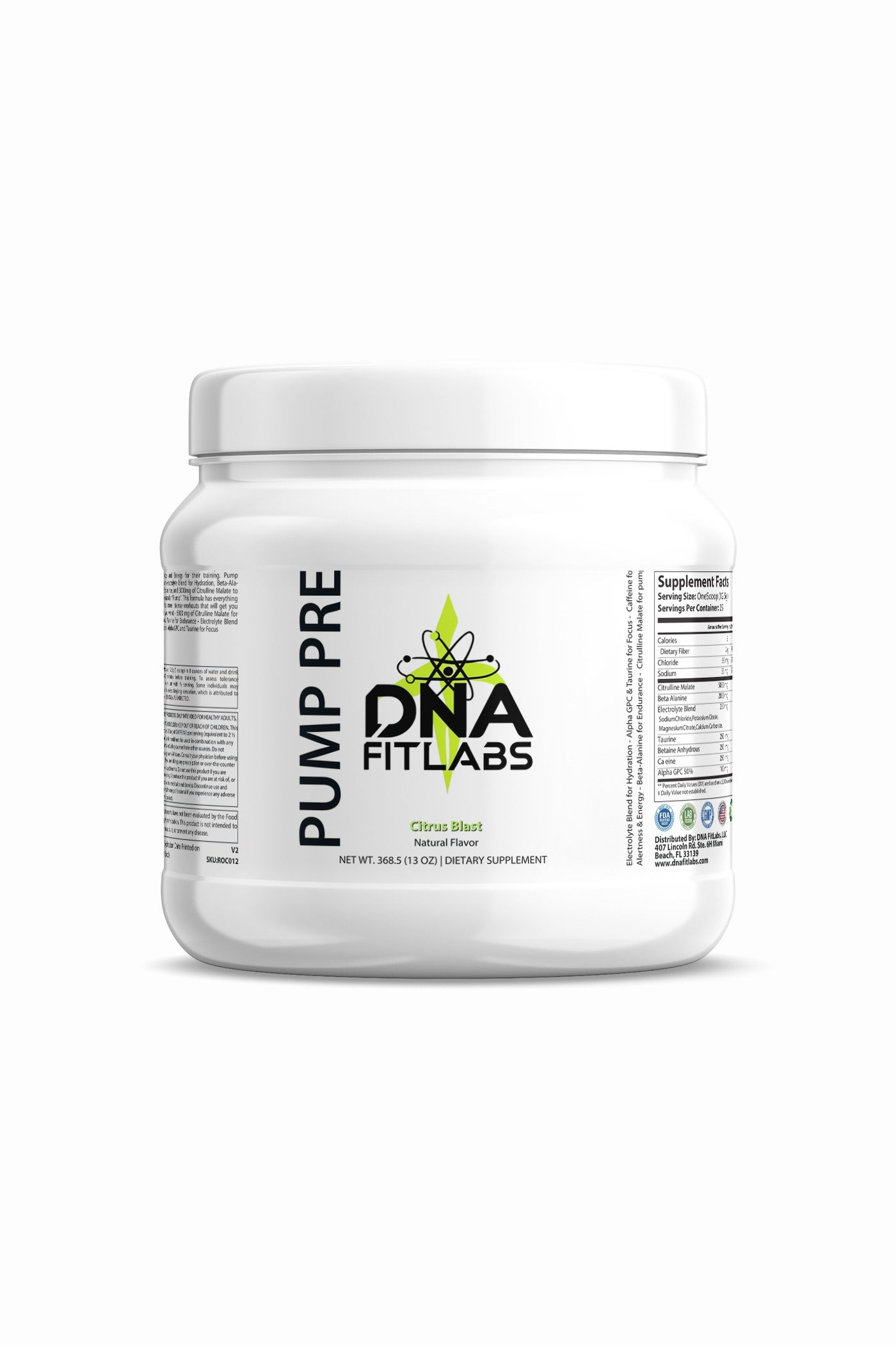 Pump Pre-Workout Citrus Blast 312g w/ Natural Flavor